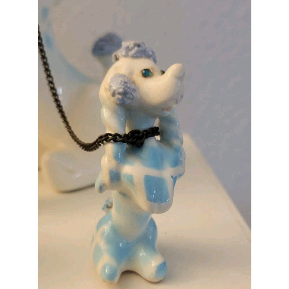 Vtg. 50s Kreiss & Company Poodle w/Puppies on Chain Leash Made in Japan - Picture 10 of 16